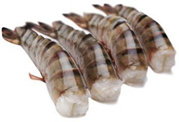 Black Tiger prawn tails peeled cooked without fins 13/15 IQF